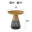 Table d'appoint ronde 19 po Aeryn avec plateau en titane doré mat et base en verre noir émeraude-1651586356-1651586359-1651586355