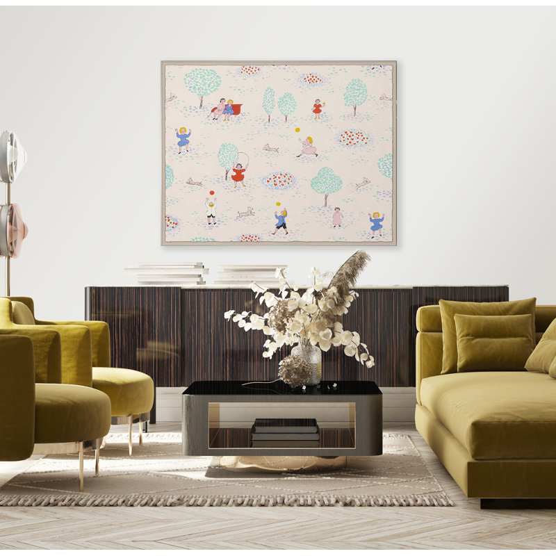 Playing In The Park Print by Paule Marrot, Acrylic Box, 44" H x 56" W x 1.25" D