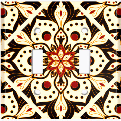 Patterned 2 - Gang Toggle Light Switch Standard Wall Plate