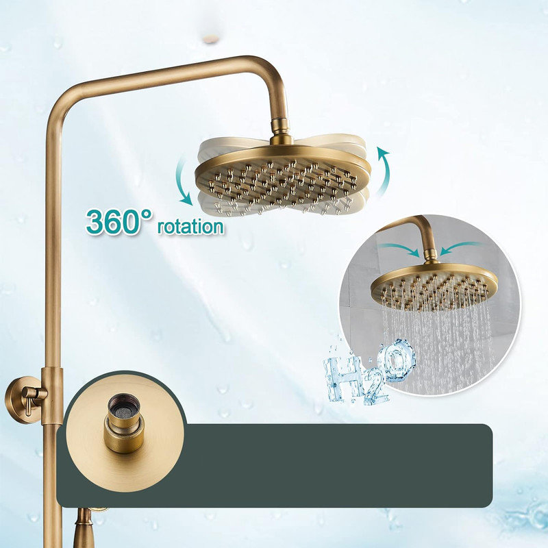 Oil Rubbed Bronze Adjustable Height Rainfall Shower System with Handheld Spray