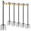 3M String Light Poles 6 Pack, Light Poles for Outside Lights, Outdoor with Fence Brackets Hanging Lights, Metal Stand Deck Patio Backyard