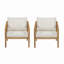Fauteuil club d'extérieur en bois d'acacia (ensemble de 2)