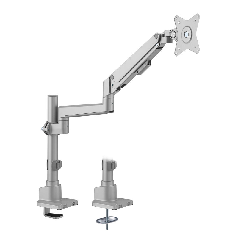 Support de bureau ajustable multi-écrans pour écrans de 23 po Mount-it Silver pouvant supporter jusqu'à 19,8 lb