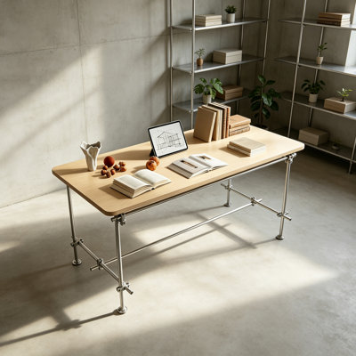 American-Style Bauhaus Solid Wood Desk
