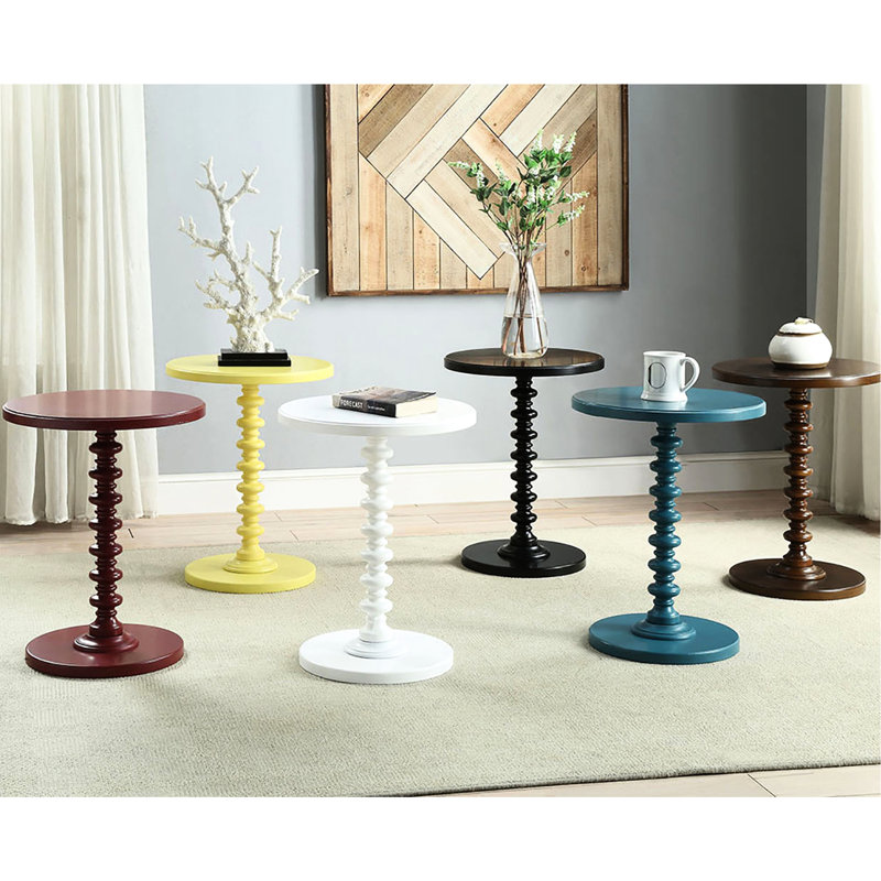 Table d'appoint ronde blanche en bois pour la décoration intérieure, paquet de 6 kg (13 lb), en bois