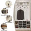 Arbre d'entrée moderne avec banc de rangement, l 39,4 po x P 15,7 po x H 68,5 po, finition bois avec 10 compartiments à chaussures et 7 crochets-1337463480