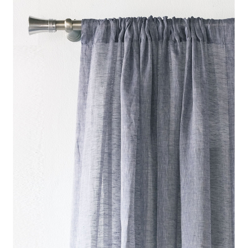 Panneau de rideau simple semi-diaphane avec passe-tringle Lyra, L 96 po x L 96 po