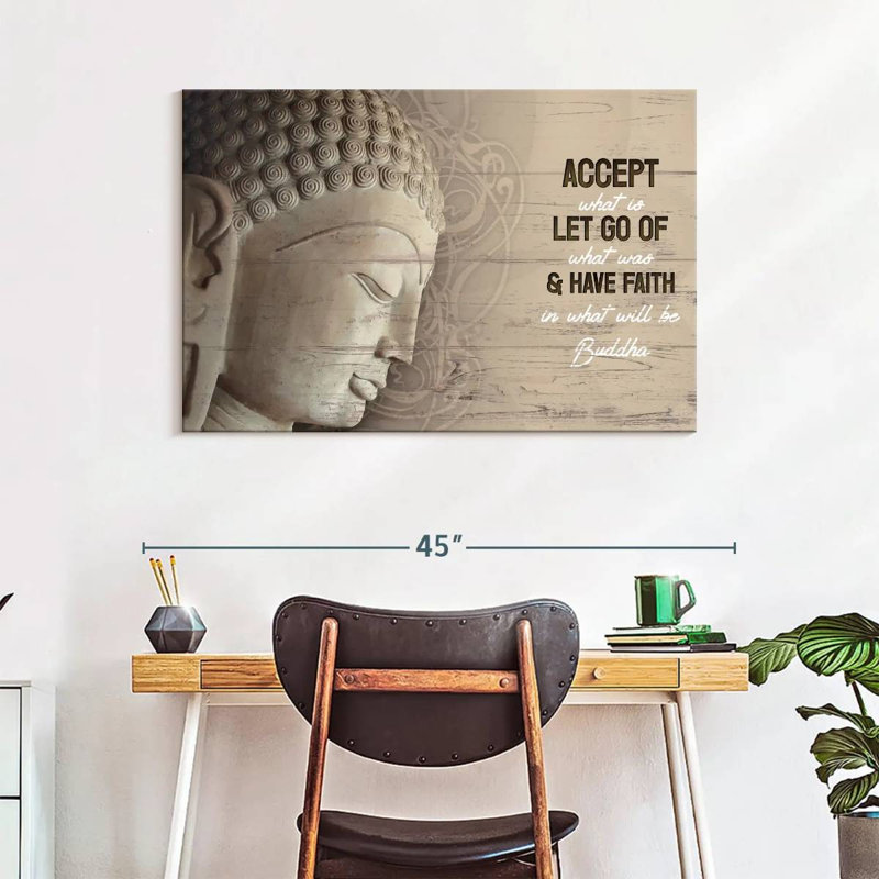 Citation «Have Faith Buddha», H 26 po x l 39 po x P 1,25 po