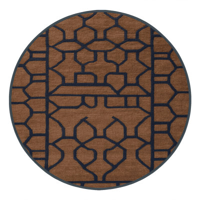 Machine Washable Trellis Brown Area Rug