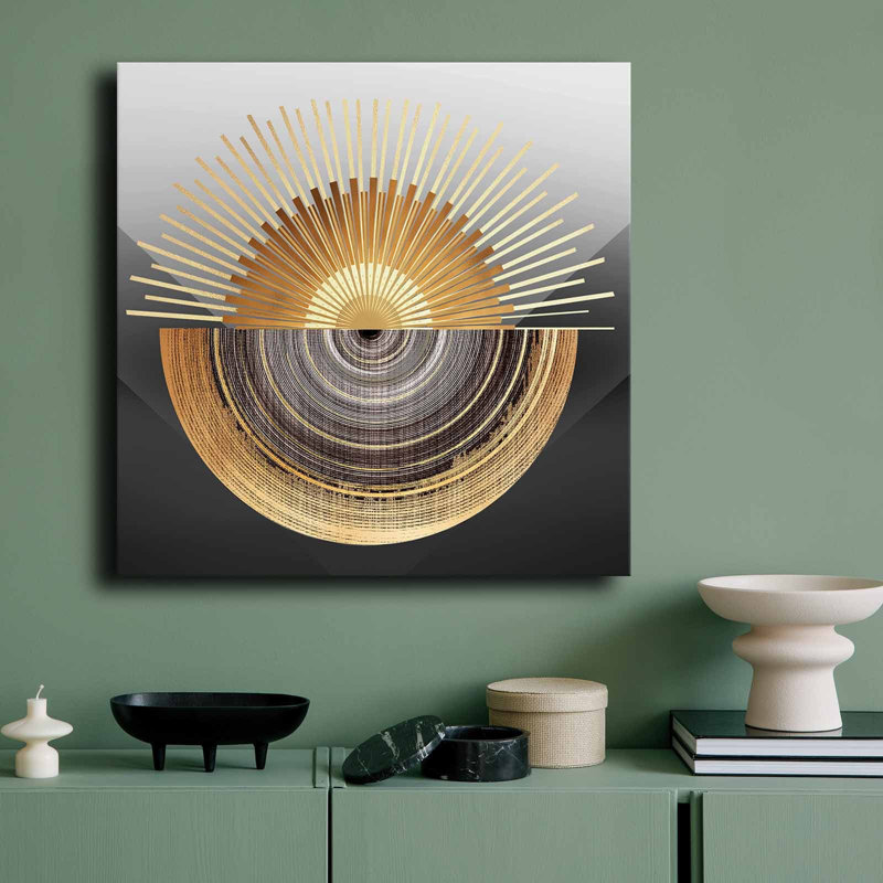 Golden Eclipse Modern Wall Art – 27.6'' X 27.6''