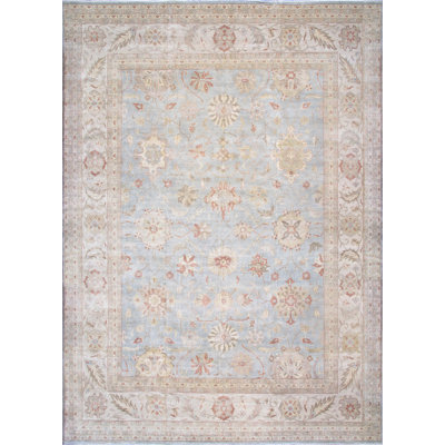 Melody Hand Knotted Wool Oriental Area Rug in L. Blue