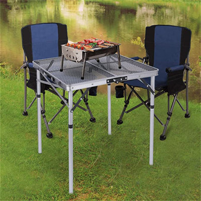 Hafeza Square Metal Folding Outdoor Camping Table , in. W in. D