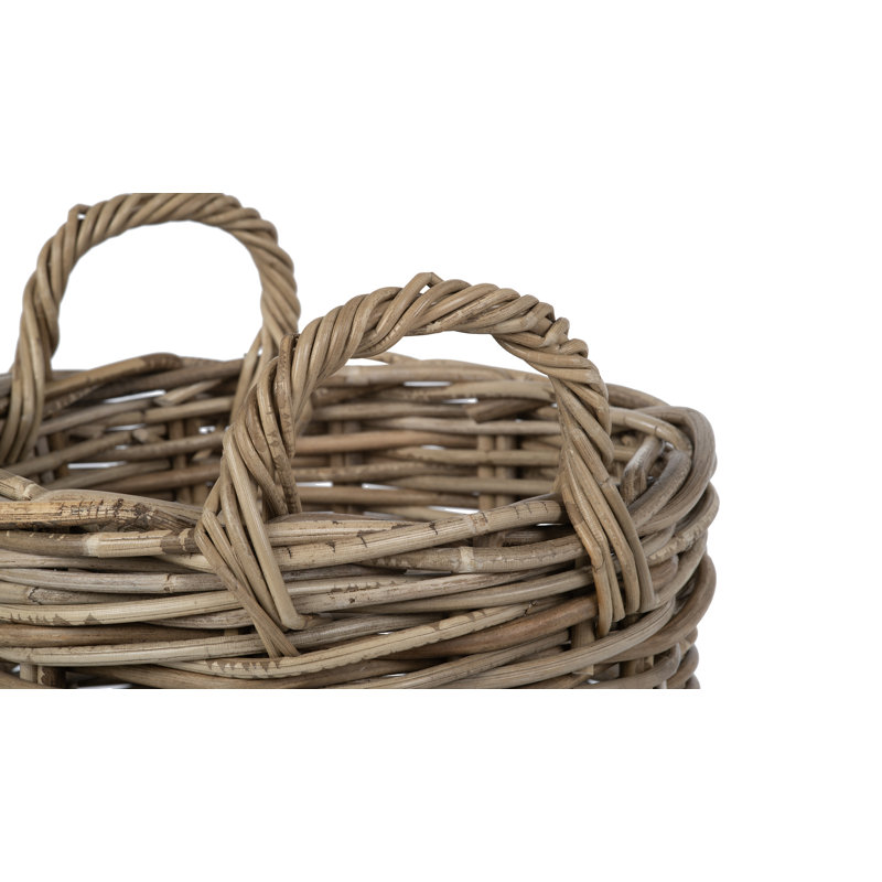 Beachcrest Home™ Ayriauna Rattan Basket, Small - 12"H x 12"W x 12"D