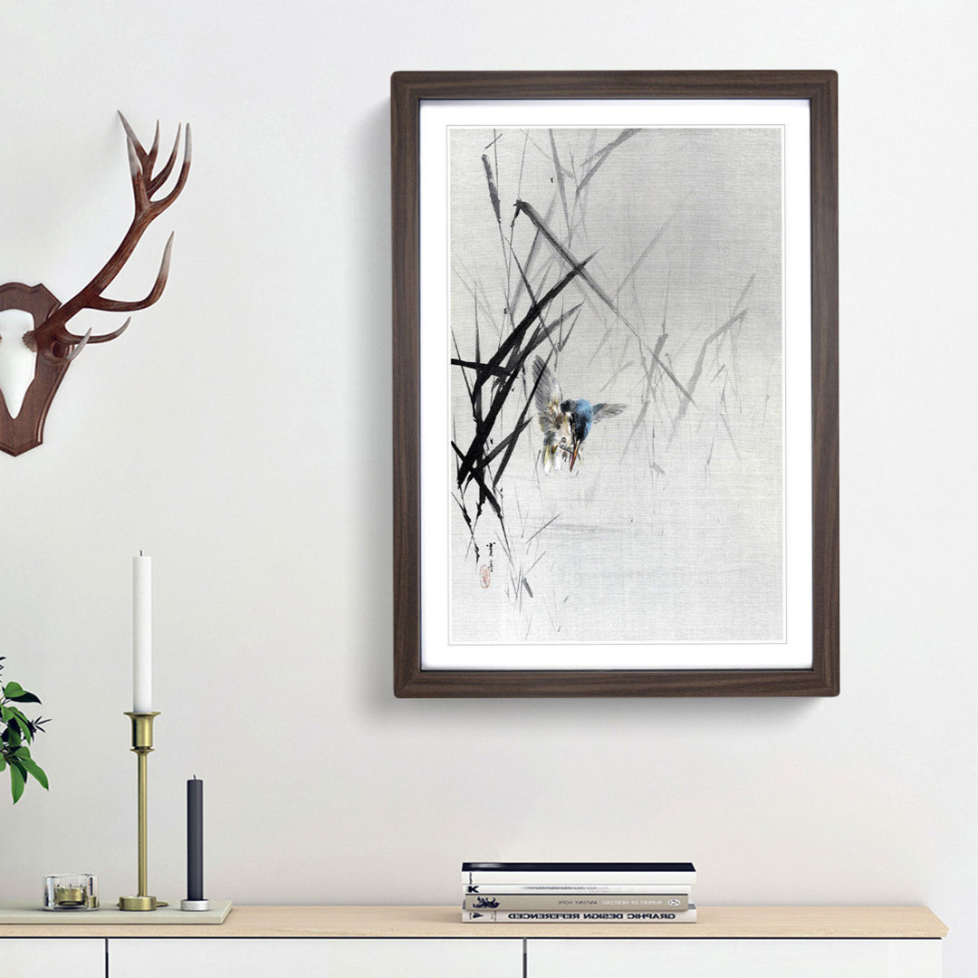 Bird Catching a Fish by Watanabe Seitei - Picture Frame Painting Print