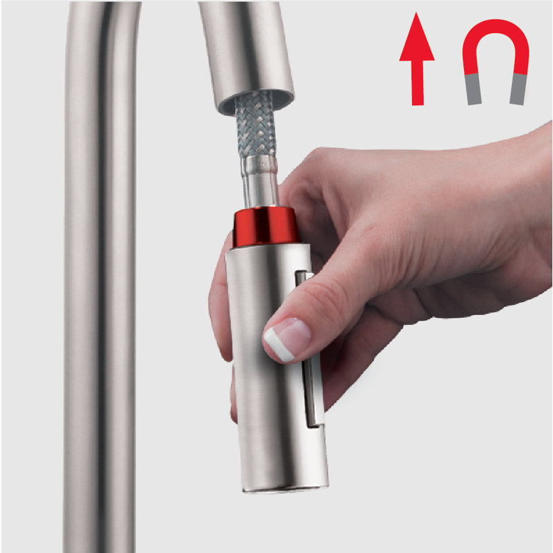 Citterio Pull Down Prep Single Handle Kitchen Faucet, Steel Optik