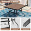 Ensemble de salle à manger de patio 5 pièces avec trou pour parasol, plateau en faux bois, conception empilable