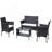 4 PC Rattan Patio Furniture Set Outdoor Patio Cushioned Seat Wicker Sofa