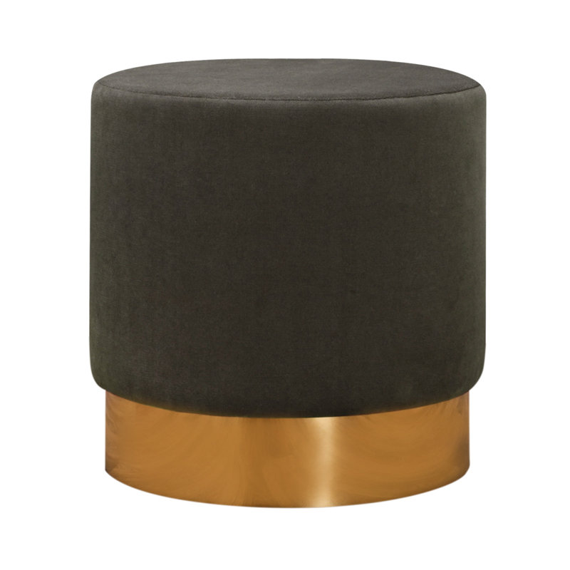 Repose-pieds rond 15,7 po Frasure, 100 % polyester gris foncé