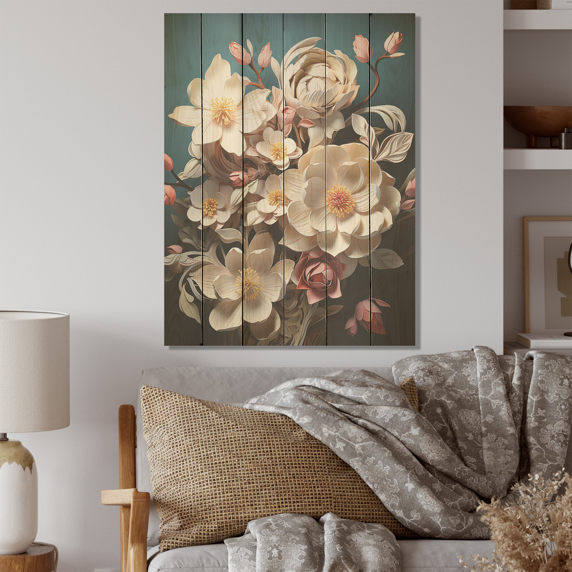 Lark Manor™ Sumptuous Magnolia Flowers - Magnolias Wood Wall Art On