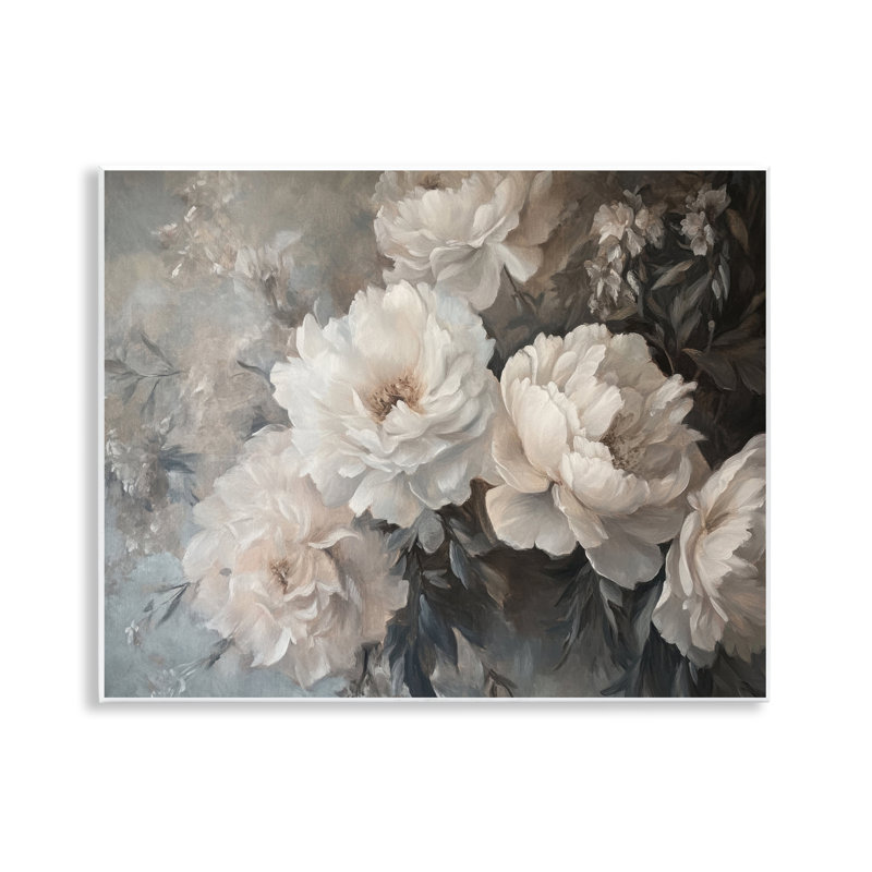  Art mural rétro "White Florals" par Petal Prints Design