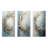 Blue And Gold  Flower -  Metal Wall Decor Set Of 3-708588328