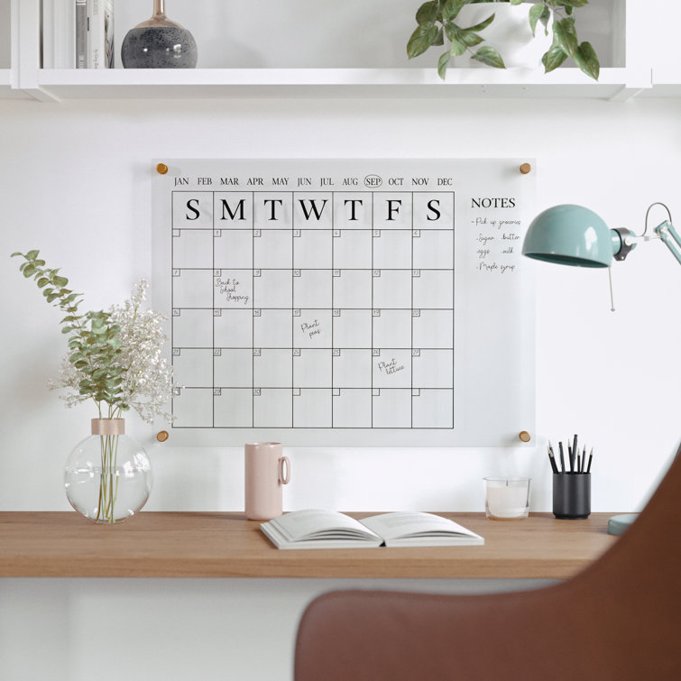 Thomas Martha Stewart Acrylic Wall Calendar with Notes with Dry Erase Marker and Mounting Hardware