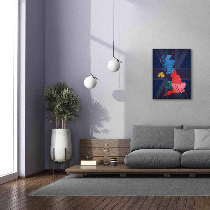 «UK Map» par Design Turnpike, H 34 po x l 26 po x P 1,5 po