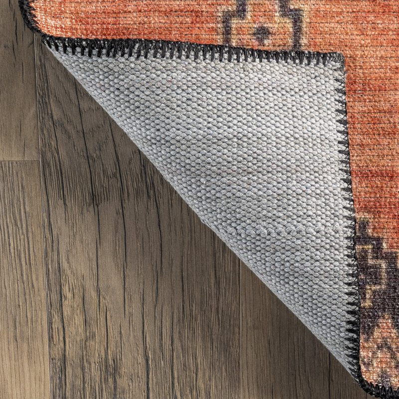 Tapis traditionnel en mélange de coton Quincy SpinClean, Tapis de couloir 2 pi x 8 pi
