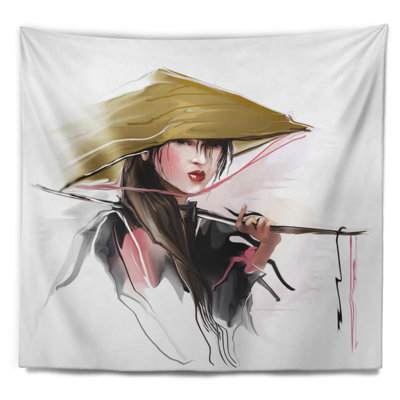 Portrait tapisserie femme vietnamienne Digital Art