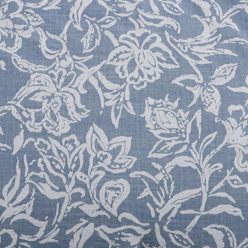 Twin Blue and White Cotton Reversible Duvet Cover Set
