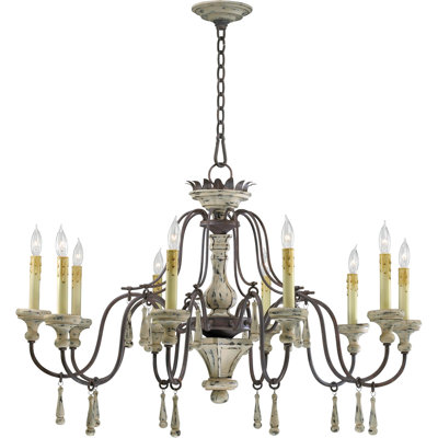 Lustree 10 lumières façon bougie classique/traditionnel Provence