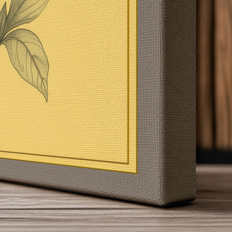 Clustered Bloom Study Botanical - Wrapped Canvas, 36x24 - 91.4 x 61.0 cm, Taupe Border