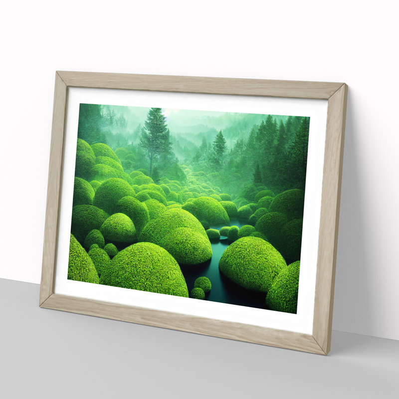 Euphoric Forest - Framed Print, 46cm H x 64cm W x 2cm D, Oak