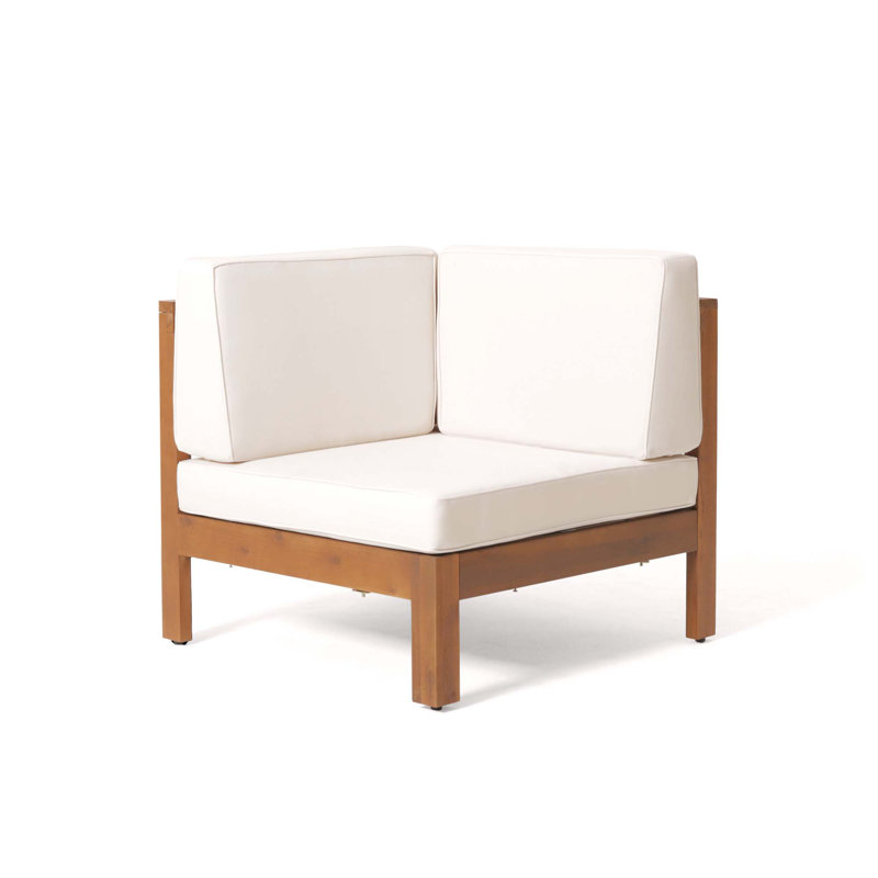 Fauteuil d'angle Brava, Bois, Beige