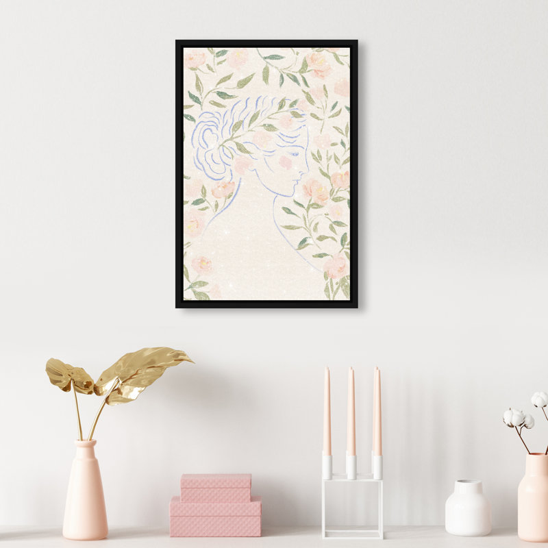 Blooming Hera Print by Oliver Gal, 46"H x 31"W, Black Floater Frame