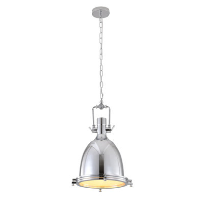Transitional 1 Light Chrome Bell Pendant