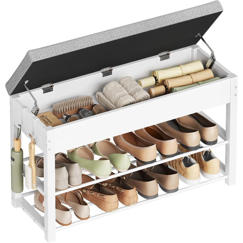 Shoe Storage, White + light gray
