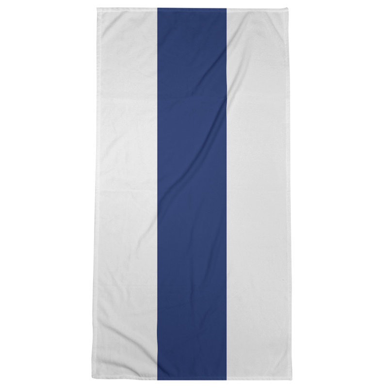 Bath Towel, White/Blue
