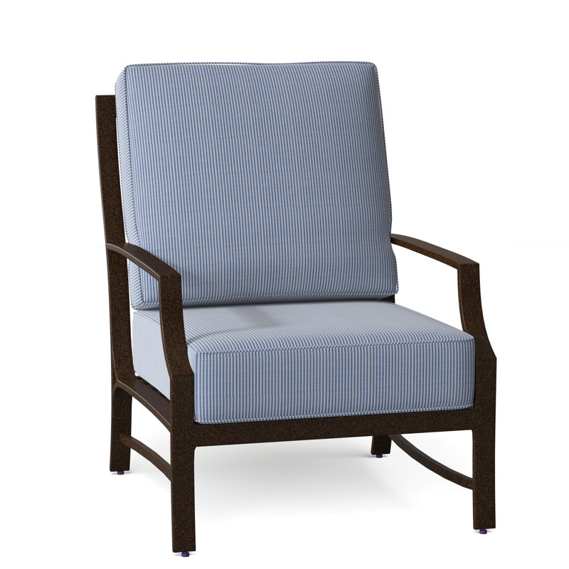 Seal Cove Outdoor Lounge Chair, Canvas Bird's Eye Sunbrella® Canvas, Chestnut Brown