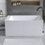 Baignoire 51 po à surface solide matte, baignoire autoportante en pierre de résine à surface solide, baignoire blanche matte à surface solide, baignoire autoportante avec trop-plein et bonde escamotable