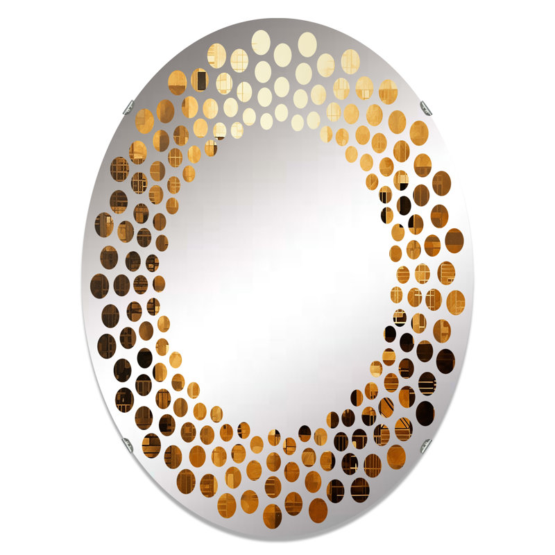 Circle Mirror, Yellow, 36" H x 24" W