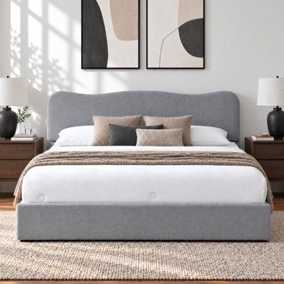Arusha Boucle Upholstered Platform Storage Bed With 4 Drawers