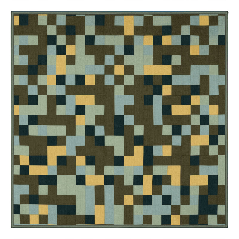Fragmented Flora Rug, Square 3'