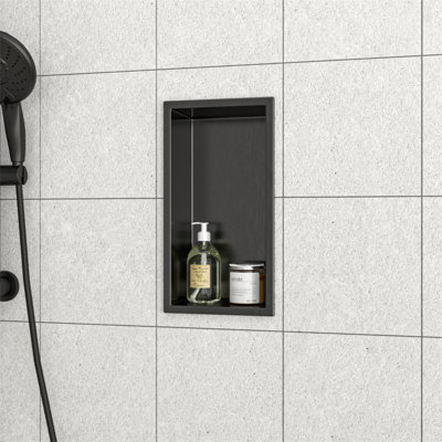 Niche de douche en acier inoxydable 13 po x 7 po, noir bronze