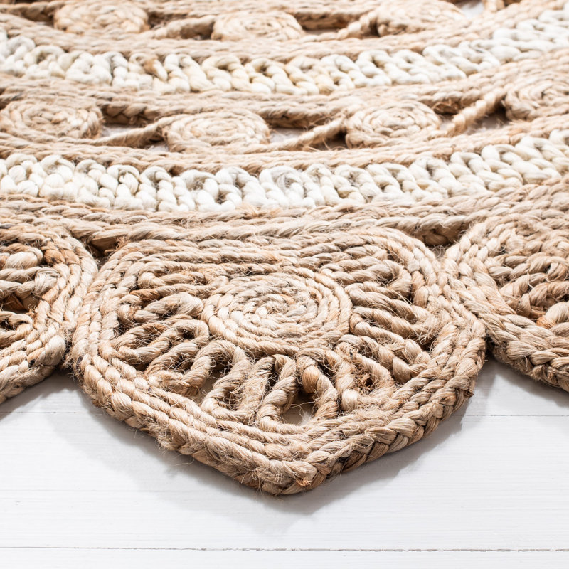 Tapis en jute tissé à la main Bergner, Rond 8 pi
