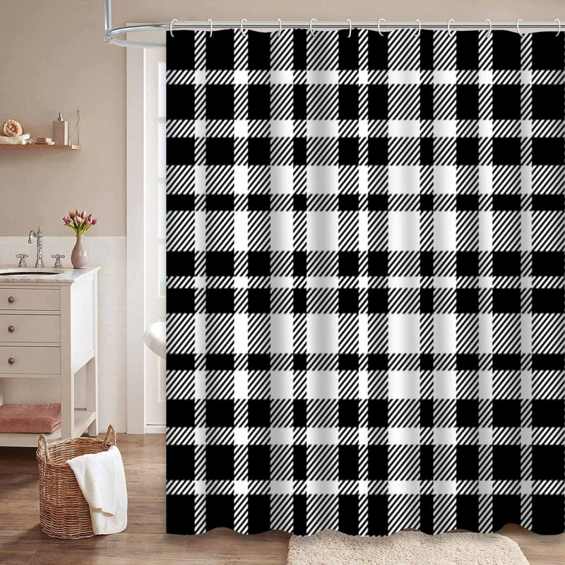 Rideau de douche Tartan, L 72 po x l 84 po