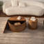 Table basse ronde en rotin avec rangement amovible