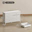 Commode 6 tiroirs cannelée pour chambre à coucher, commode double, blanc-818888236