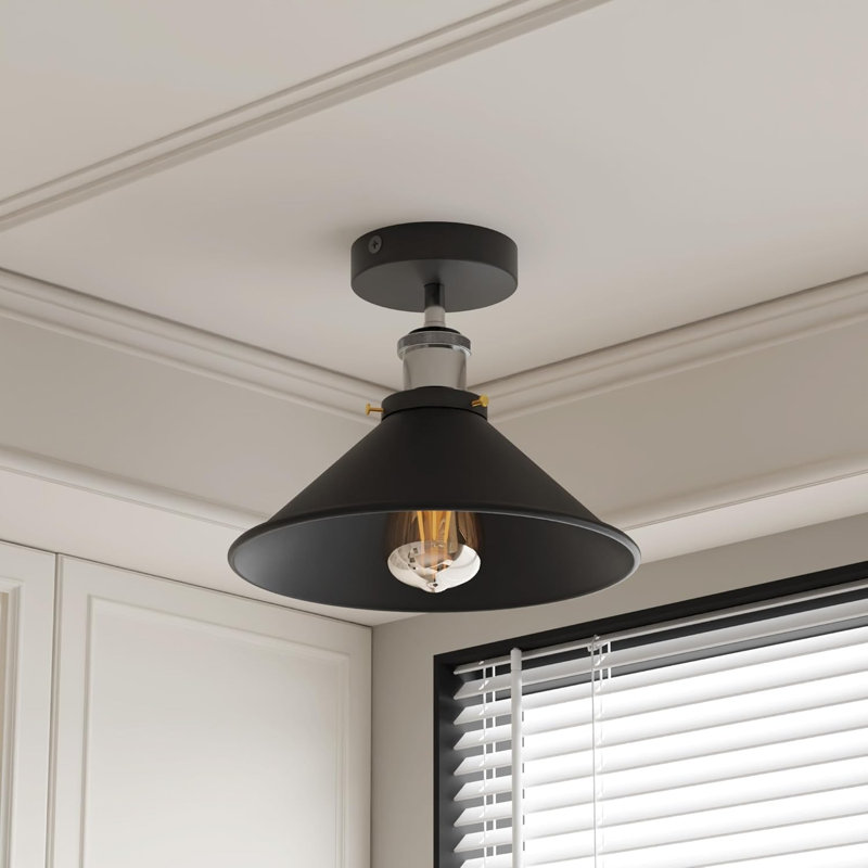 Douchette encastrée industrielle en métal E26, Black