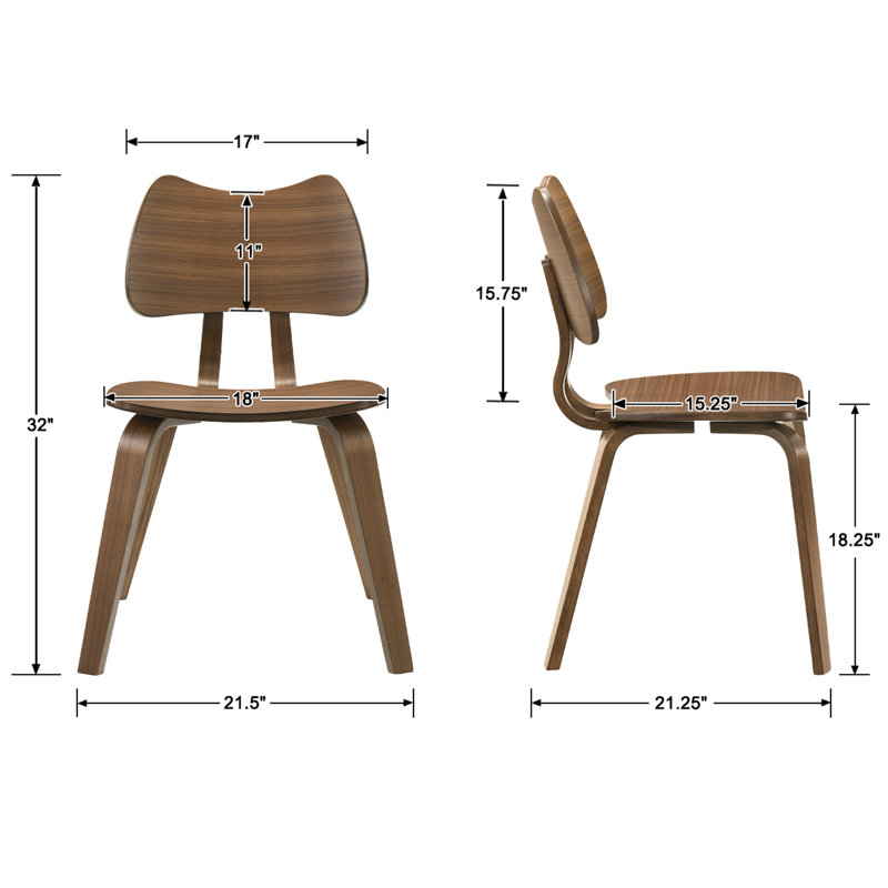 Modern Dining Chairs With Backrest, With Solid Wood Frame, For Dining Room/Living Room, Espresso Wood